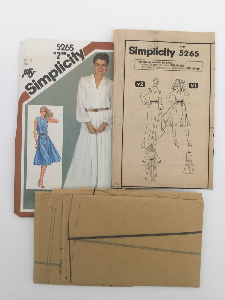 Simplicity 5265 (1981) Dress with Sleeve and Length Variations - Vintage Uncut Sewing Pattern