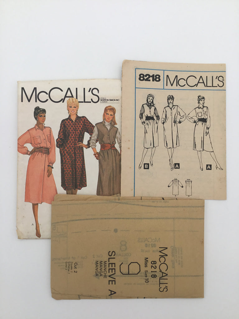 McCall's 8218 (1982) Dress or Jumper  - Vintage Uncut Sewing Pattern