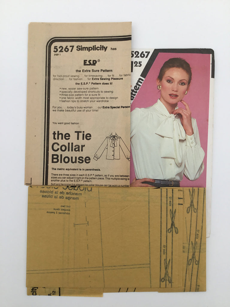 Simplicity 5267 (1981) Blouse - Vintage Uncut Sewing Pattern