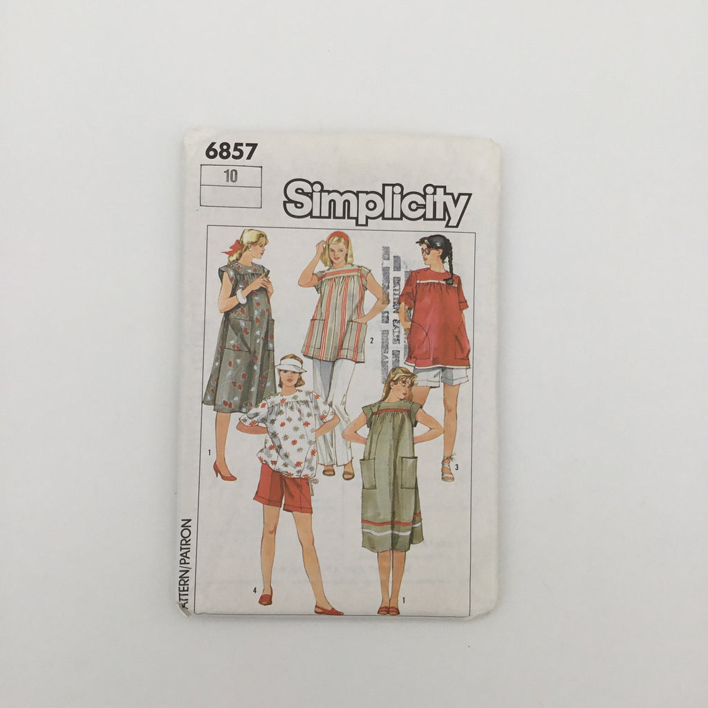 Simplicity 6857 (1985) Maternity Pants, Shorts, Dress, and Top - Vintage Uncut Sewing Pattern