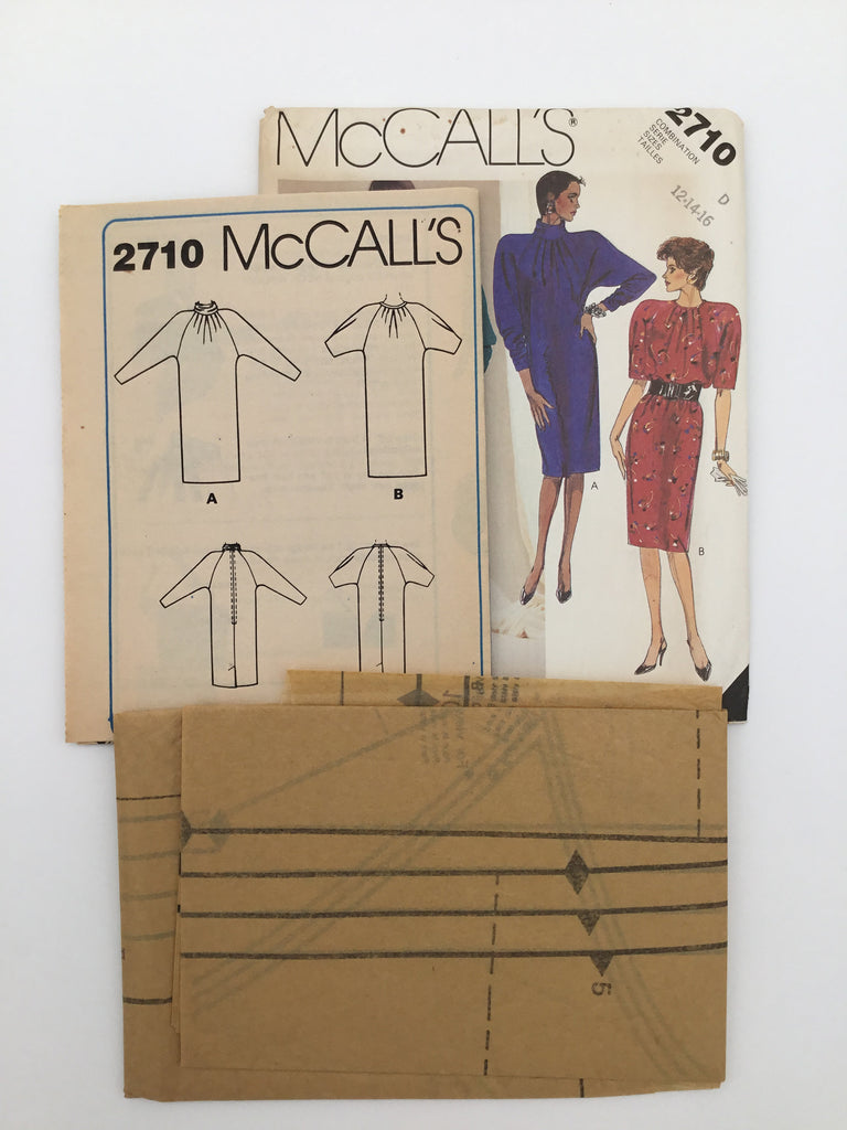 McCall's 2710 (1986) Dress with Sleeve Variations - Vintage Uncut Sewing Pattern