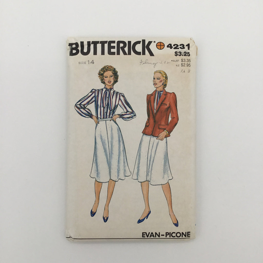 Butterick 4231 Jacket,  Blouse, and Skirt - Vintage Uncut Sewing Pattern
