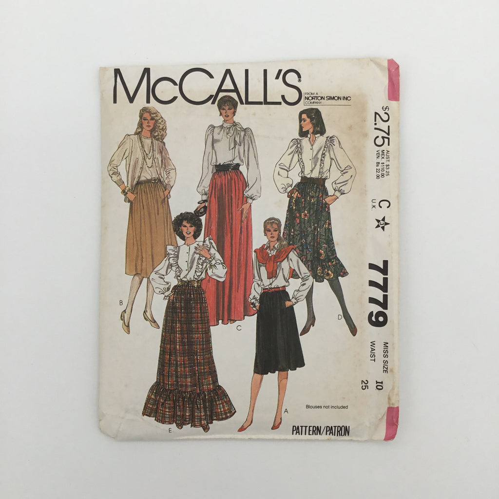 McCall's 7779 (1981) Skirt with Length Variations - Vintage Uncut Sewing Pattern