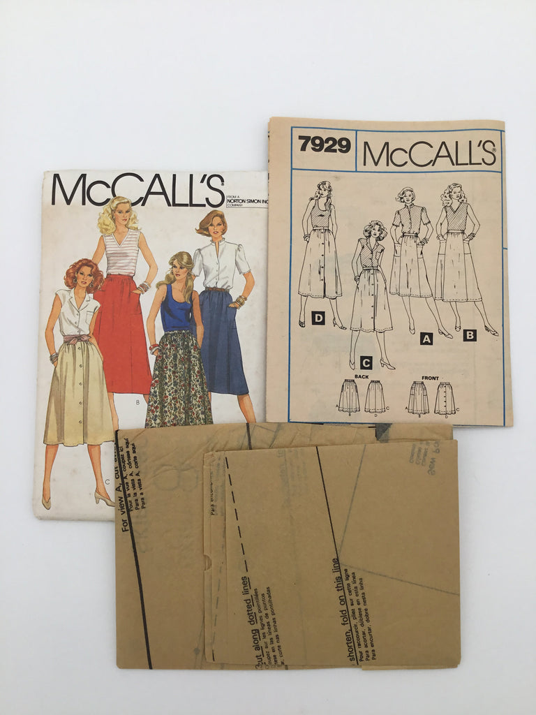 McCall's 7929 (1982) Skirts - Vintage Uncut Sewing Pattern