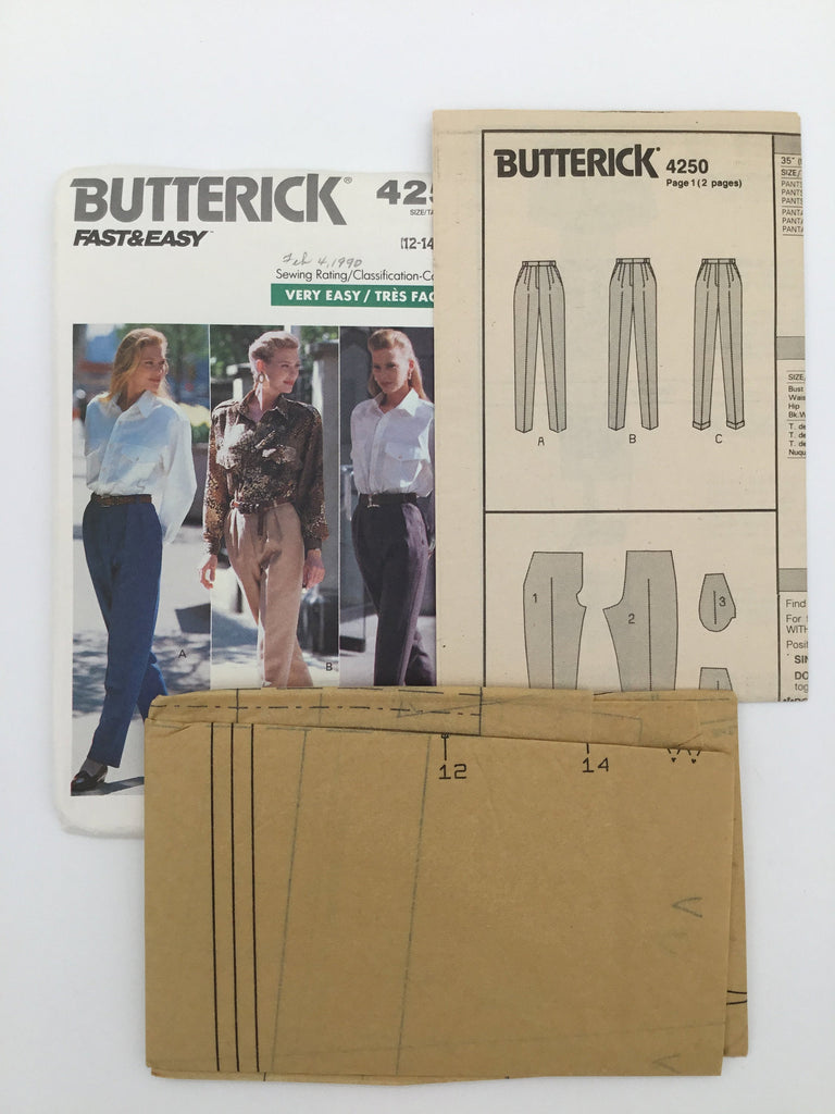 Butterick 4250 (1989) Pants - Vintage Uncut Sewing Pattern