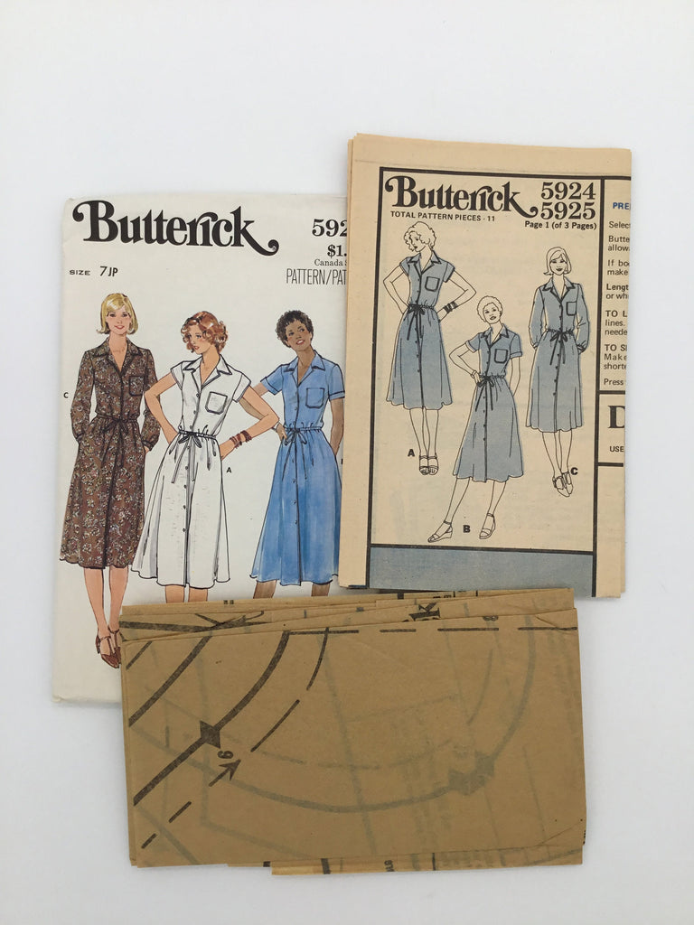 Butterick 5925 Dress with Sleeve Variations - Vintage Uncut Sewing Pattern