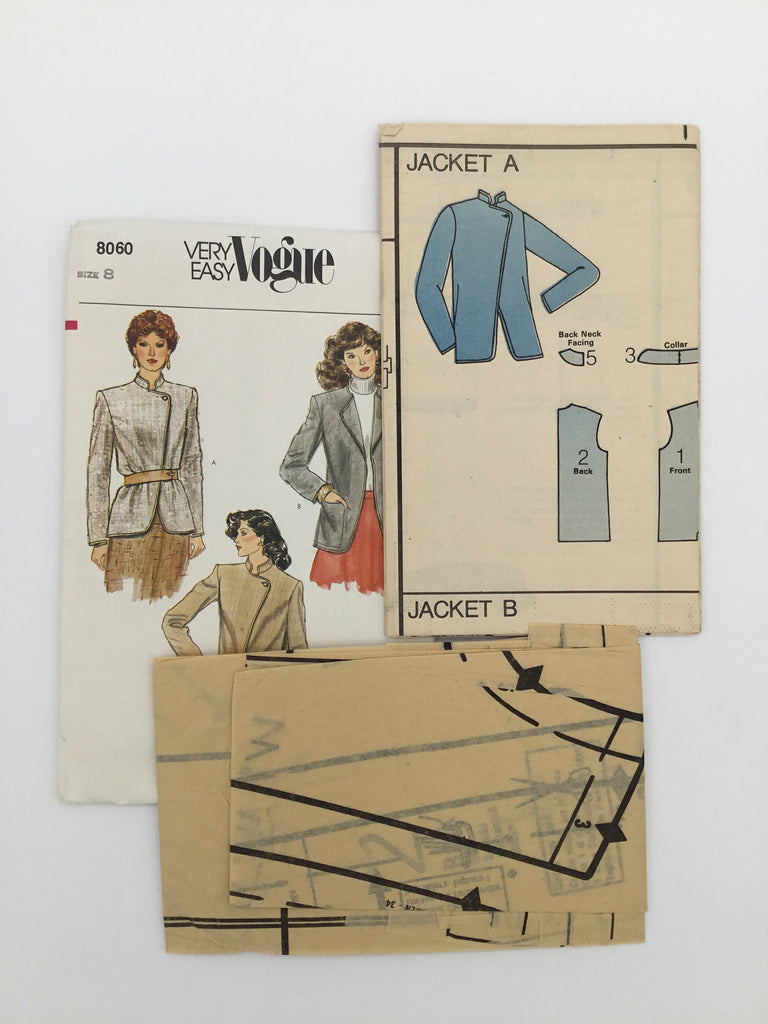 Vogue 8060 Jacket with Neckline Variations - Vintage Uncut Sewing Pattern