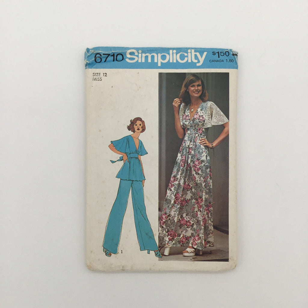 Simplicity 6710 (1974) Dress, Top, and Pants - Vintage Uncut Sewing Pattern