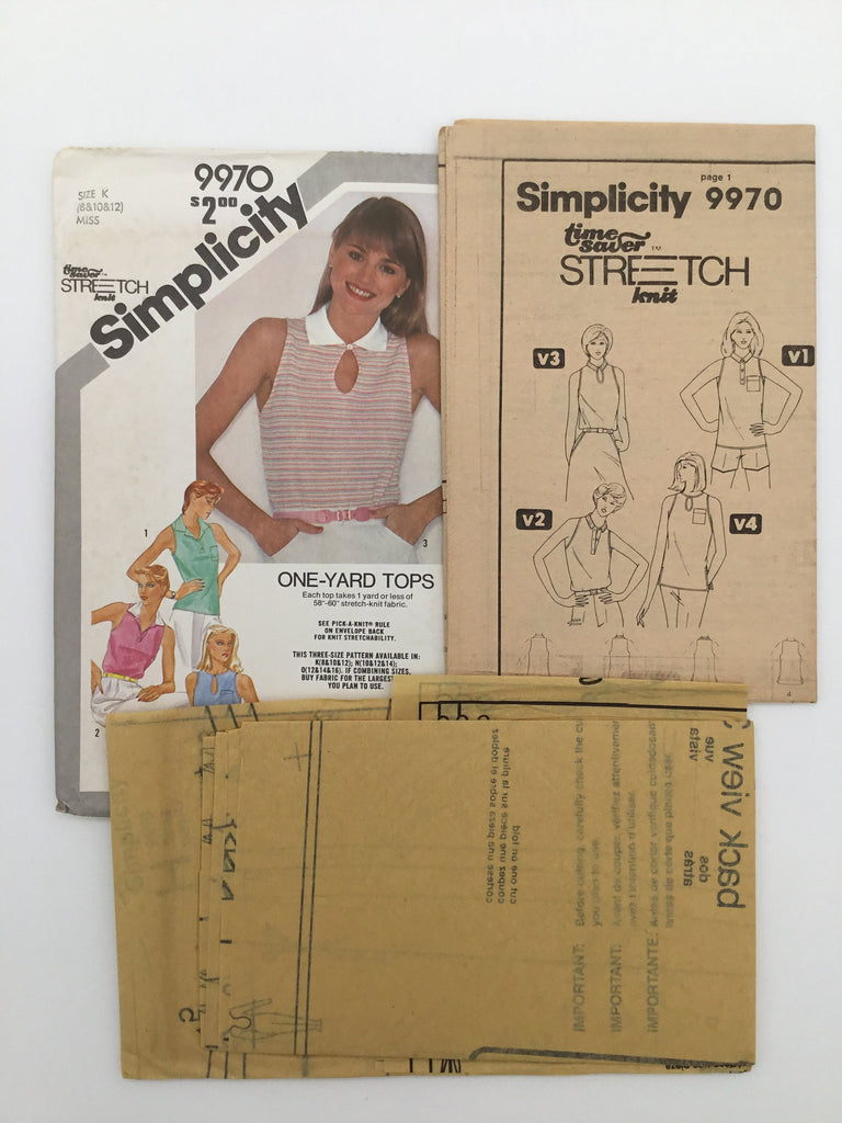 Simplicity 9970 (1981) One Yard Tops - Vintage Uncut Sewing Pattern