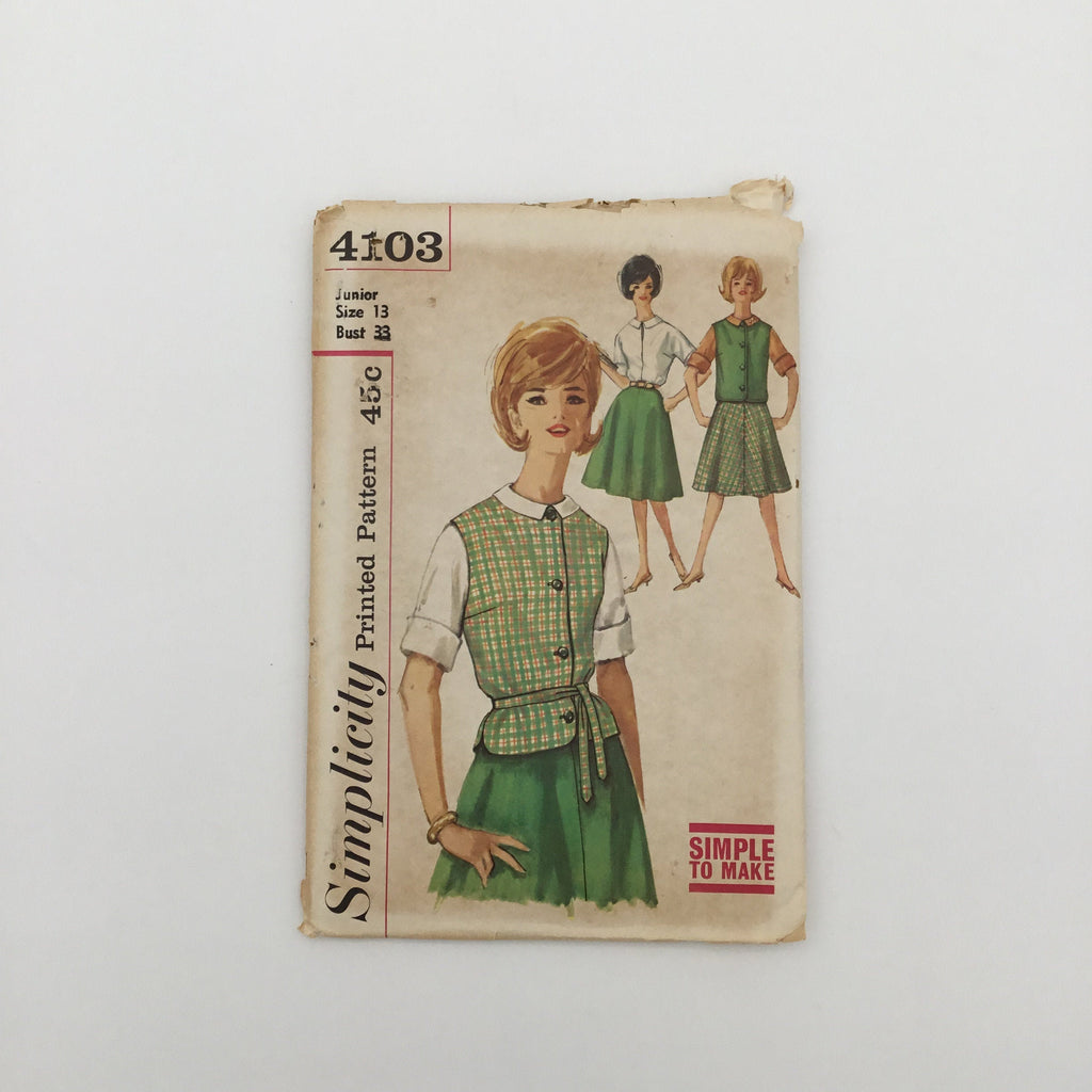 Simplicity 4103 Skirt, Blouse, and Top - Vintage Uncut Sewing Pattern