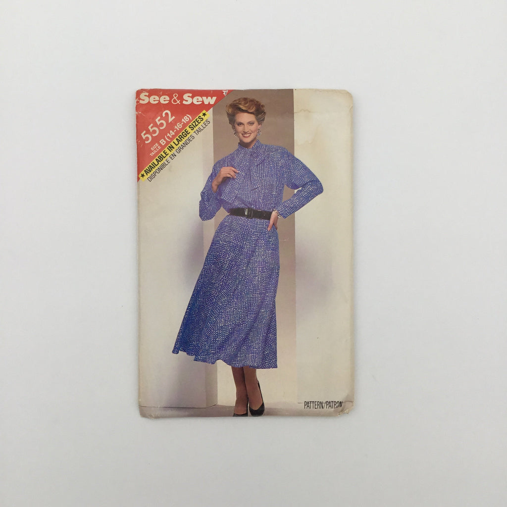 See & Sew 5552 (1987) Dress - Vintage Uncut Sewing Pattern