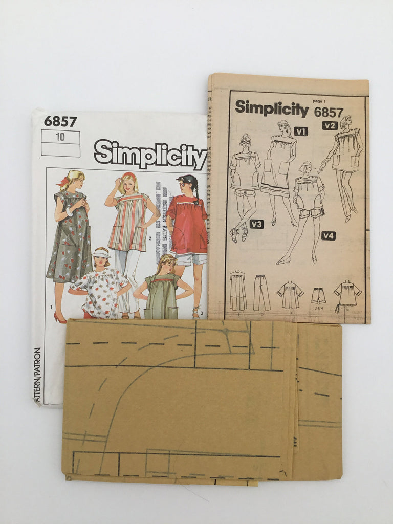 Simplicity 6857 (1985) Maternity Pants, Shorts, Dress, and Top - Vintage Uncut Sewing Pattern