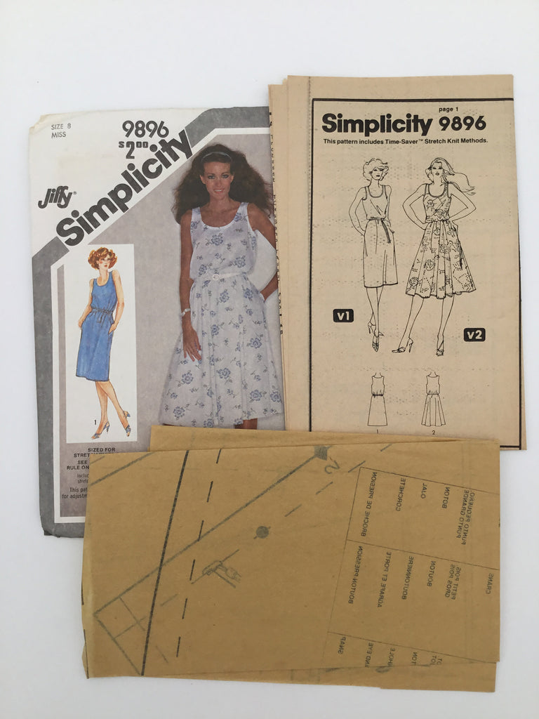 Simplicity 9896 (1981) Dress with Skirt Variations - Vintage Uncut Sewing Pattern