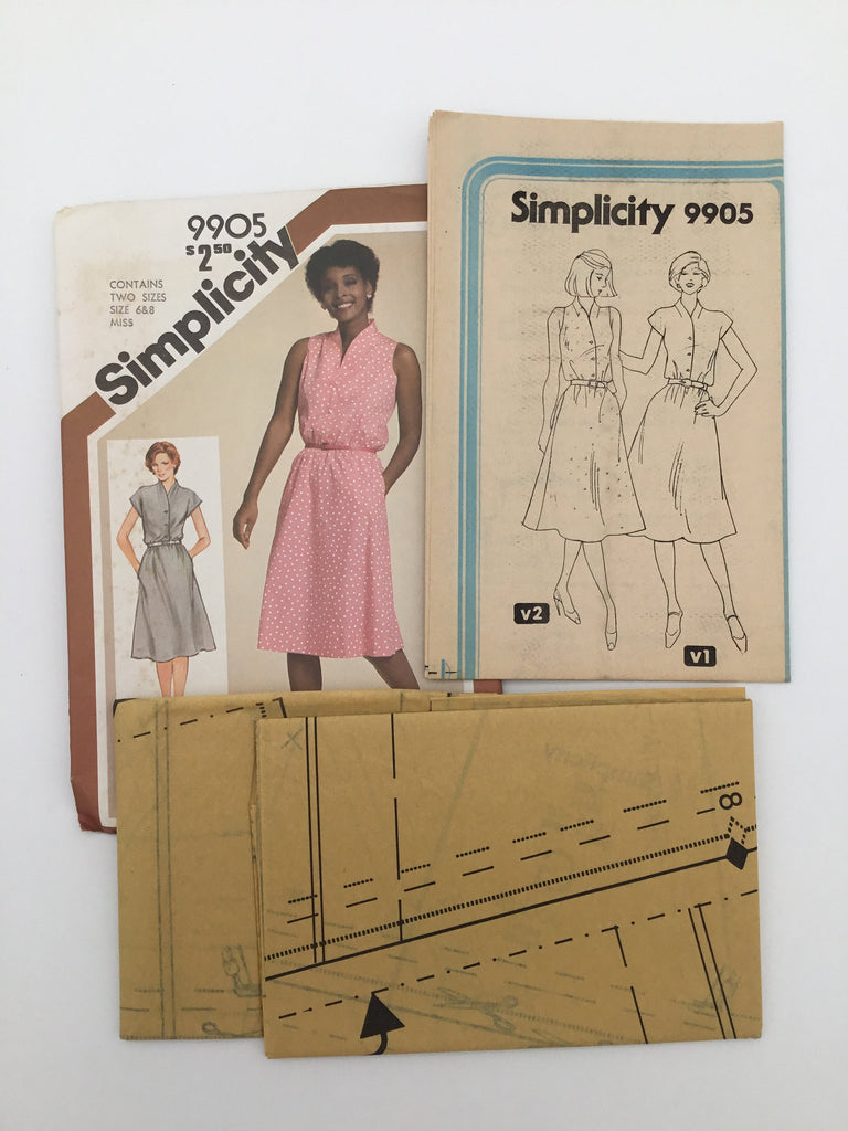 Simplicity 9905 (1981) Dress with Sleeve Variations - Vintage Uncut Sewing Pattern