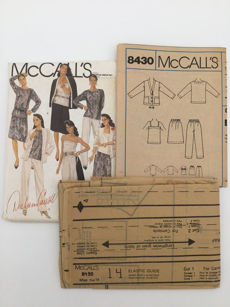 McCall's 8430 (1983) Jacket, Top, Camisole, Skirt, and Pants - Vintage Uncut Sewing Pattern