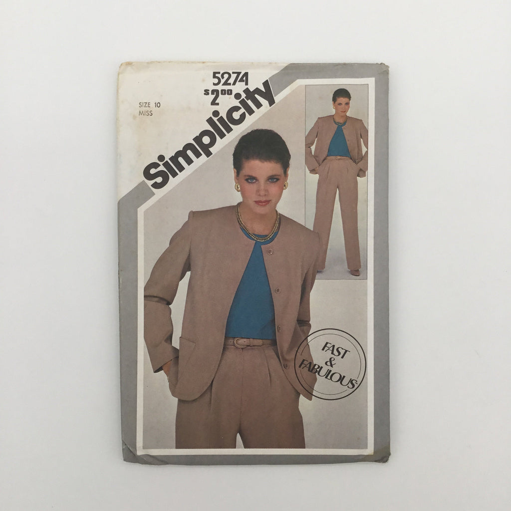Simplicity 5274 (1981) Jacket, Top, and Pants - Vintage Uncut Sewing Pattern