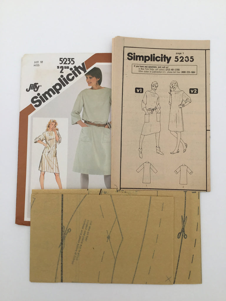 Simplicity 5235 (1981) Dress with Length Variations - Vintage Uncut Sewing Pattern