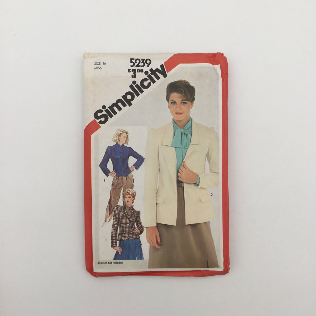 Simplicity 5239 (1981) Jacket with Style Variations - Vintage Uncut Sewing Pattern