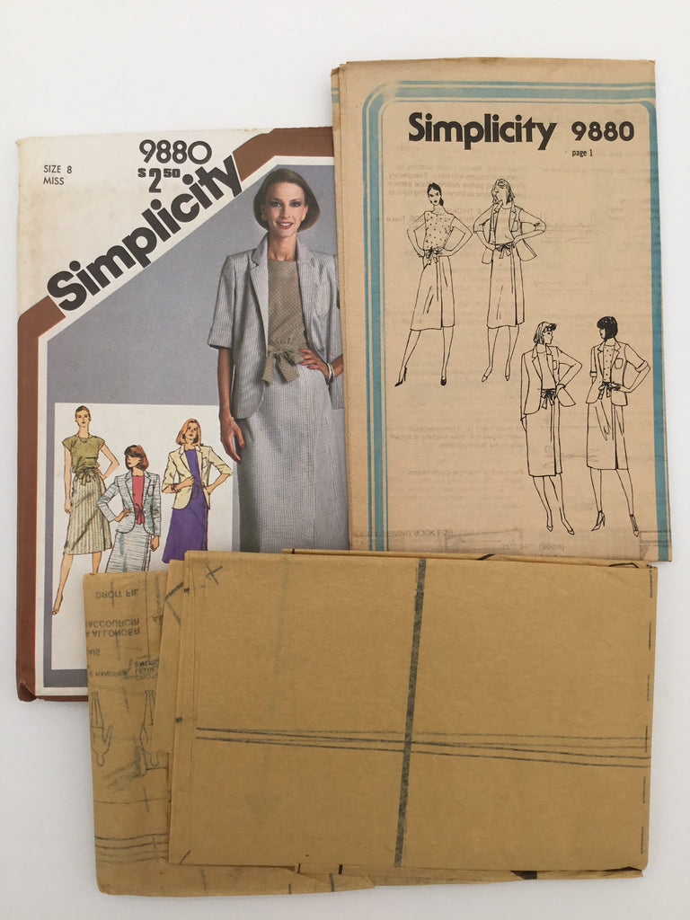 Simplicity 9880 (1980) Jacket, Top, and Skirt - Vintage Uncut Sewing Pattern