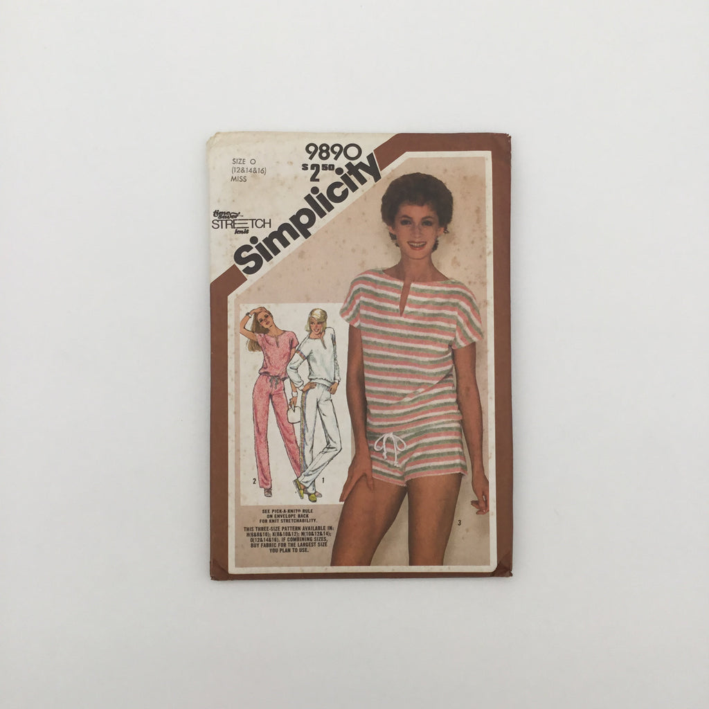Simplicity 9890 (1980) Top, Pants, and Shorts - Vintage Uncut Sewing Pattern