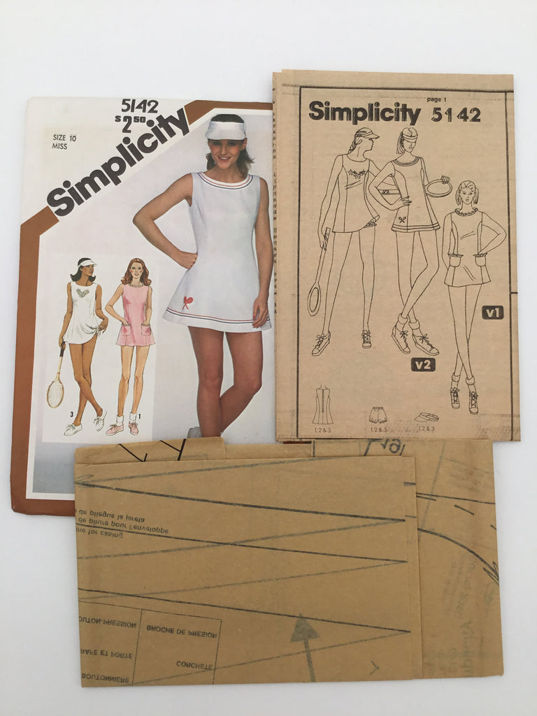 Simplicity 5142 (1981) Dress, Bloomers, and Visor - Vintage Uncut Sewing Pattern