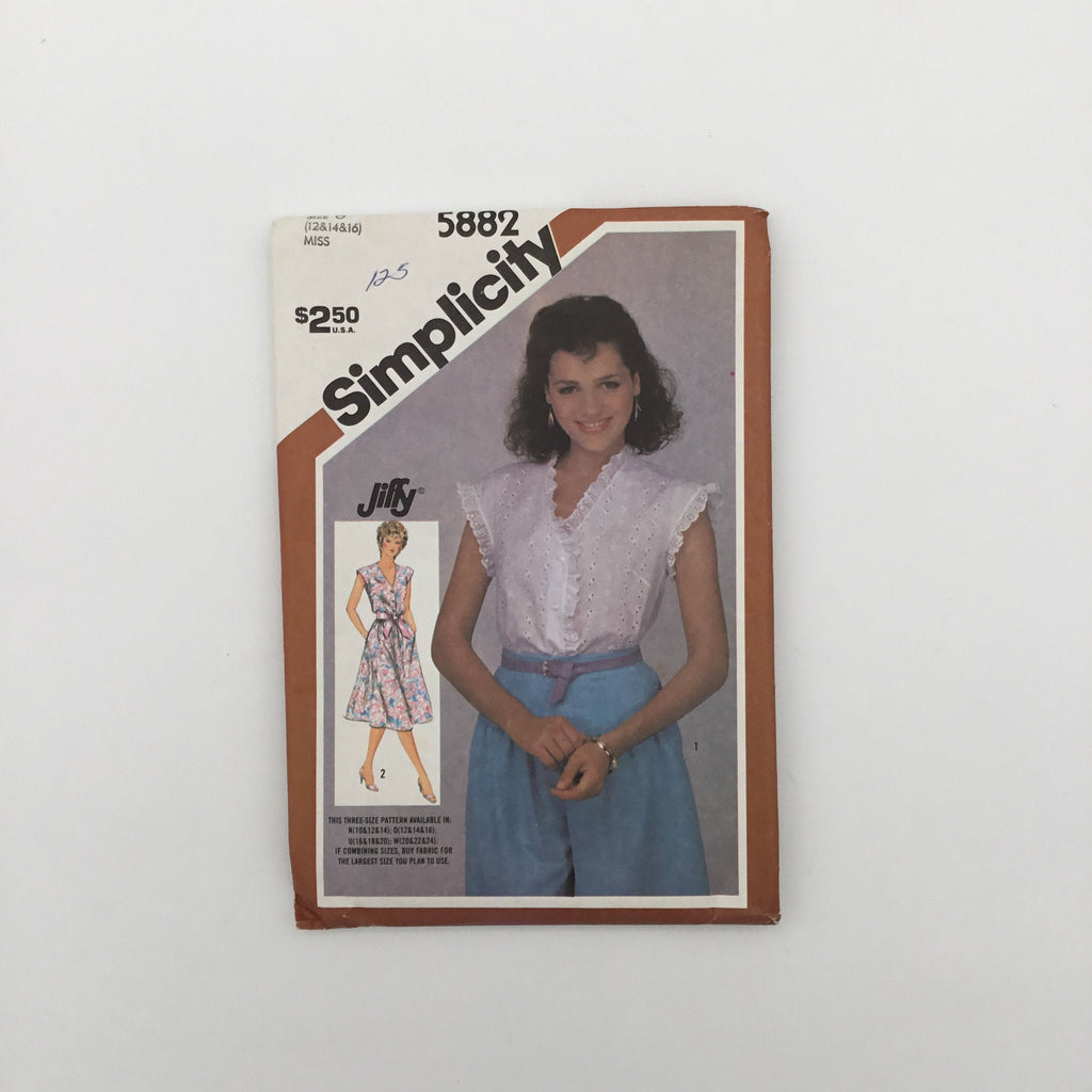 Simplicity 5882 (1983) Dress and Top - Vintage Uncut Sewing Pattern
