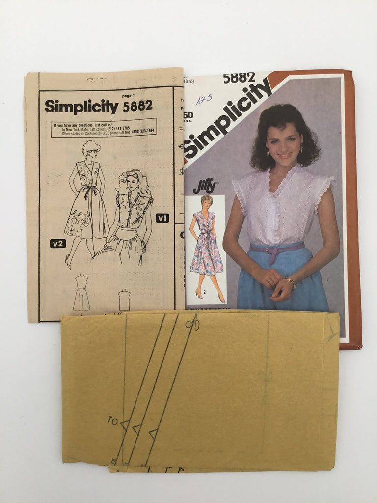 Simplicity 5882 (1983) Dress and Top - Vintage Uncut Sewing Pattern