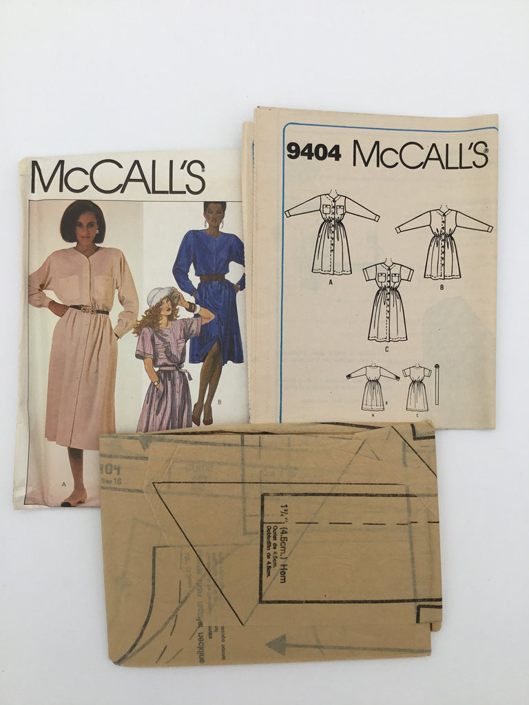 McCall's 9404 (1985) Dress with Sleeve Variations - Vintage Uncut Sewing Pattern