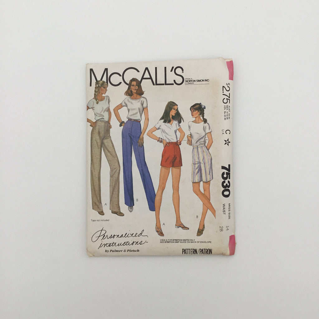 McCall's 7530 (1981) Pants and Shorts with Length Variations - Vintage Uncut Sewing Pattern