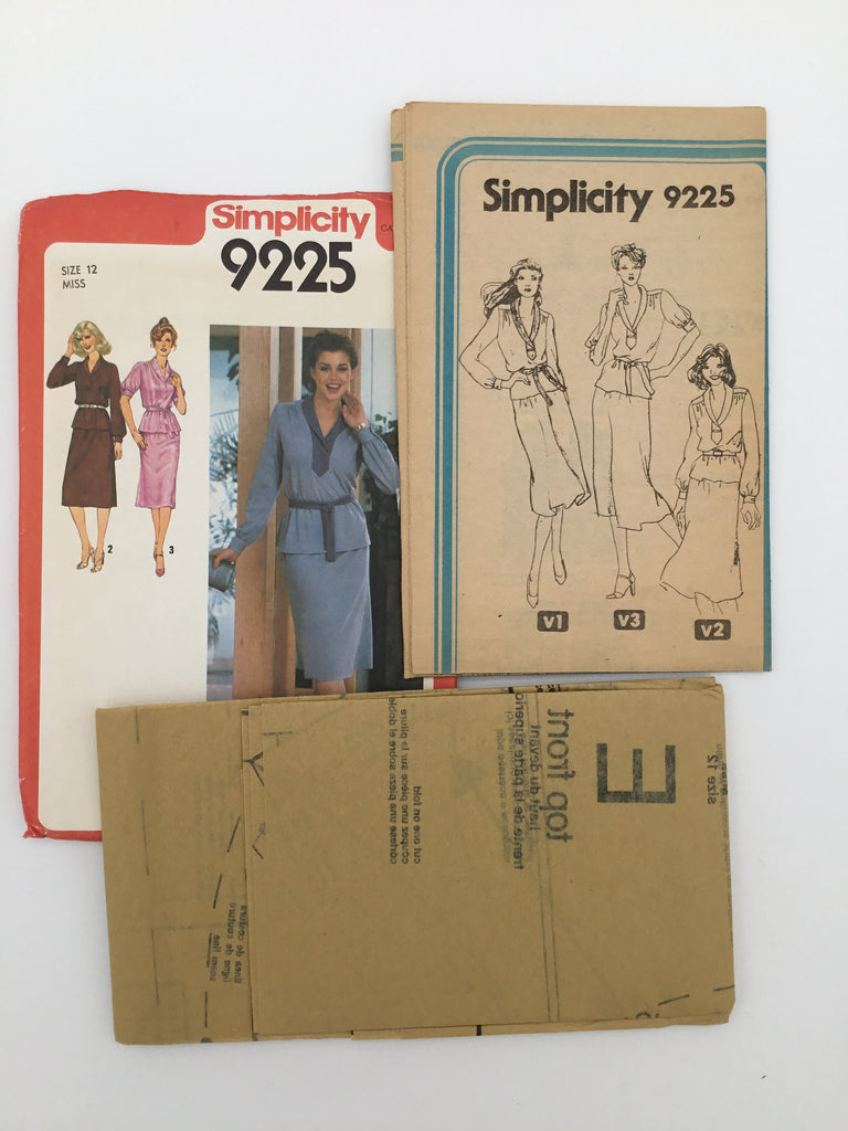 Simplicity 9225 (1979) Top and Skirt - Vintage Uncut Sewing Pattern