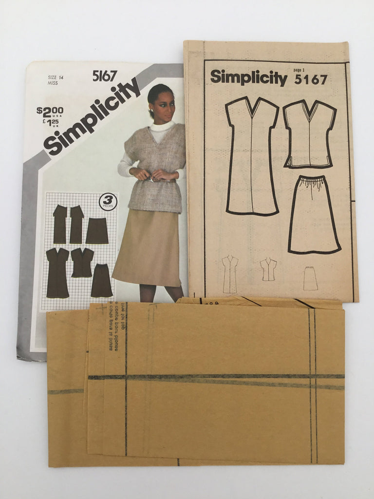 Simplicity 5167 (1981) Dress, Top, and Skirt - Vintage Uncut Sewing Pattern