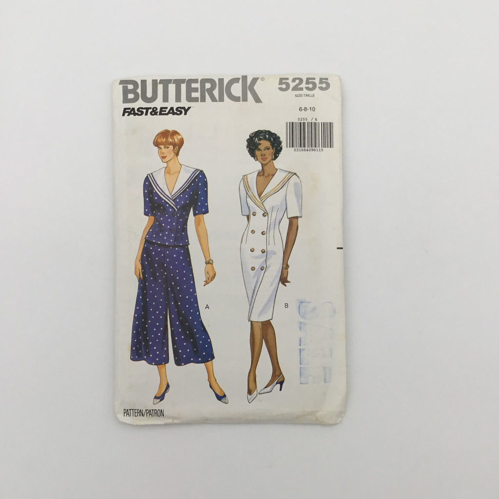 Butterick 5255 (1991) Dress, Top, and Culottes - Vintage Uncut Sewing Pattern