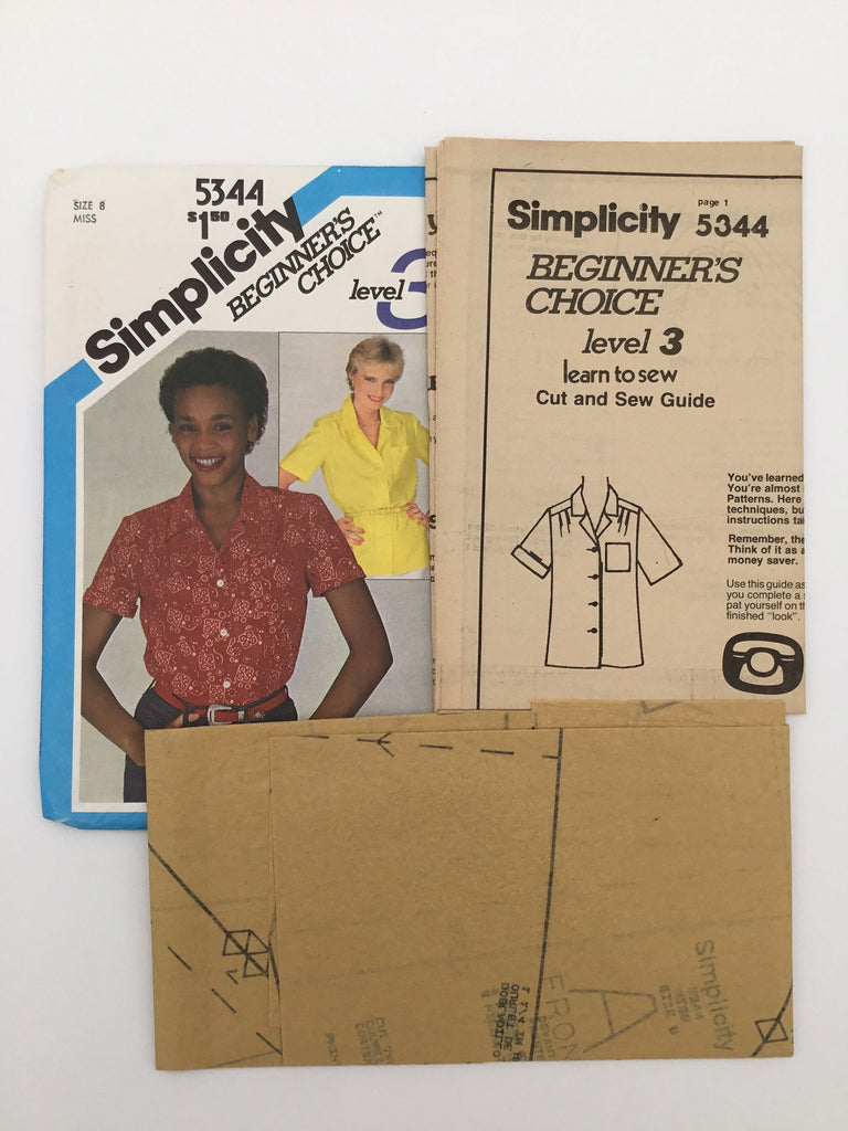 Simplicity 5344 (1981) Shirt - Vintage Uncut Sewing Pattern