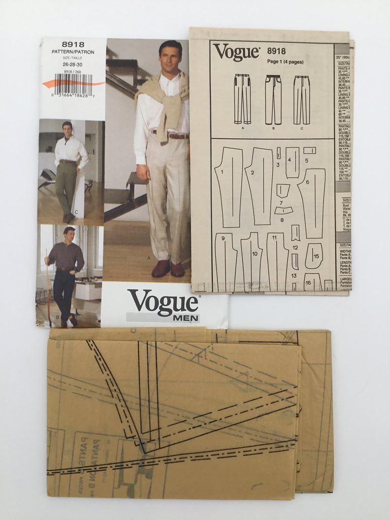 Vogue 8918 (1994) Tapered Pants - Vintage Uncut Sewing Pattern