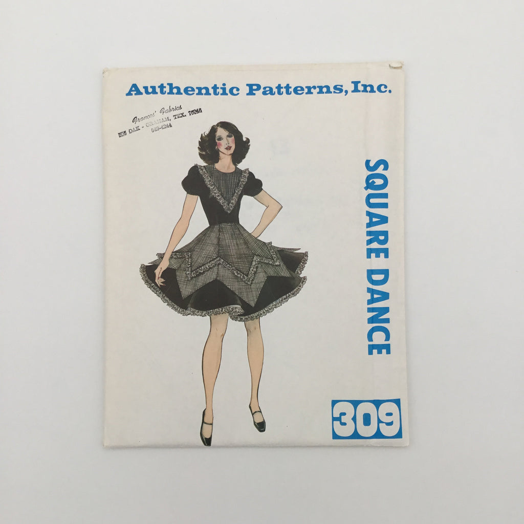 Authentic Patterns 309 Square Dance Dress - Vintage Uncut Sewing Pattern