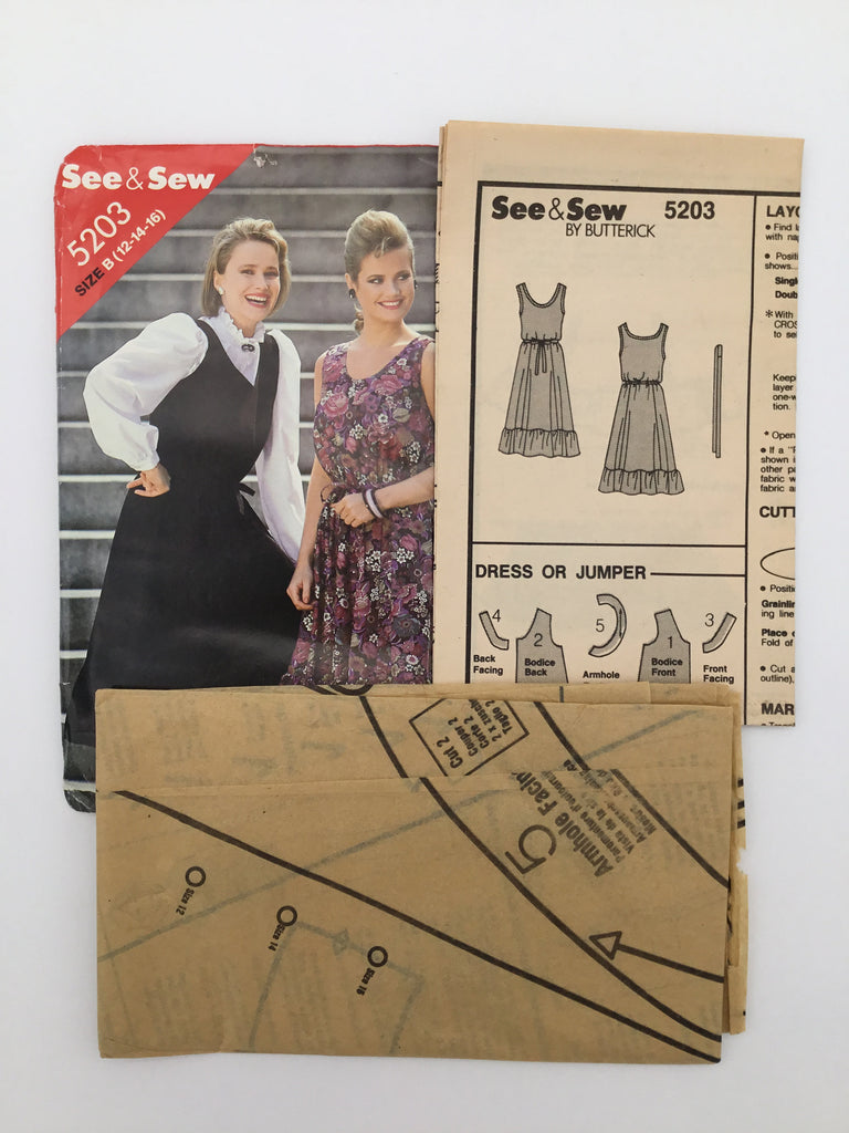See & Sew 5203 (1984) Dress and Jumper - Vintage Uncut Sewing Pattern