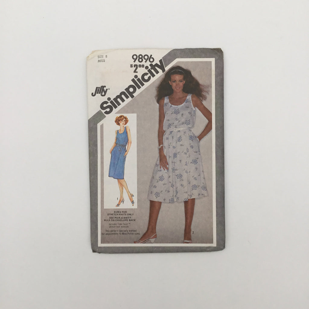 Simplicity 9896 (1981) Dress with Skirt Variations - Vintage Uncut Sewing Pattern