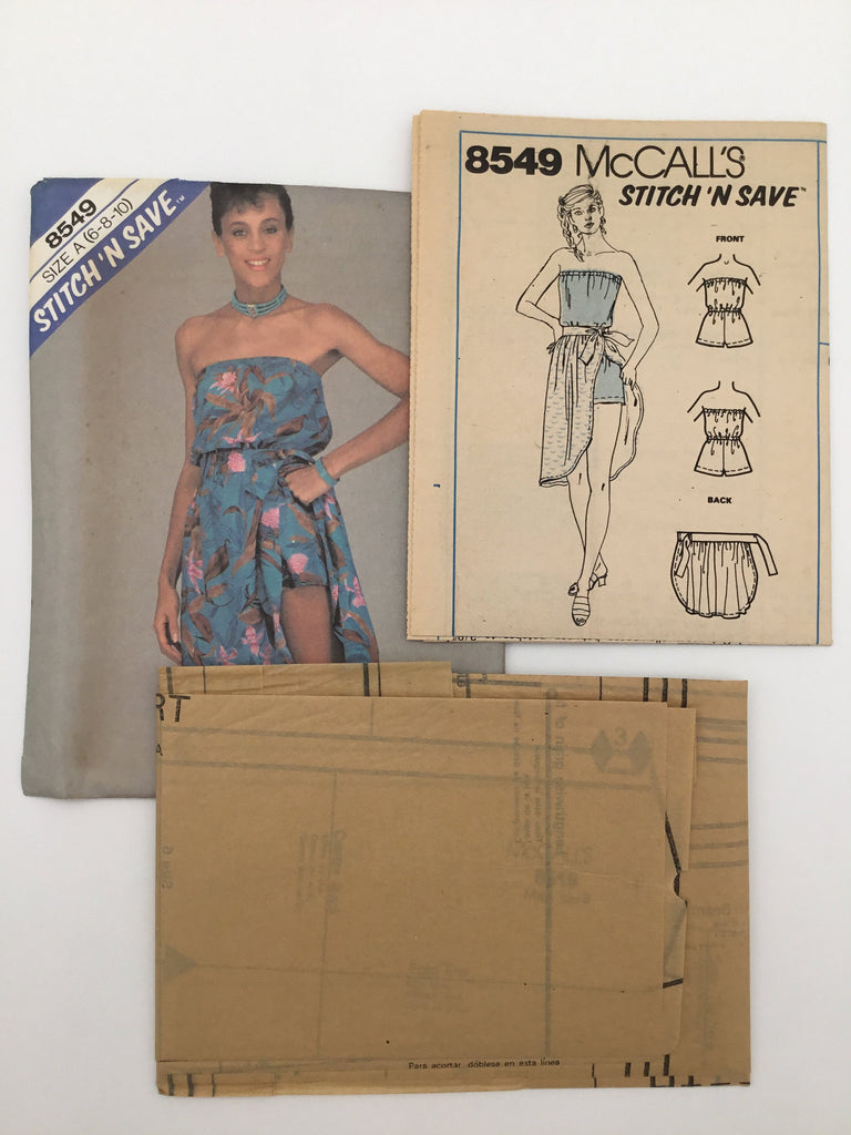 McCall's 8549 (1983) Romper and Skirt - Vintage Uncut Sewing Pattern