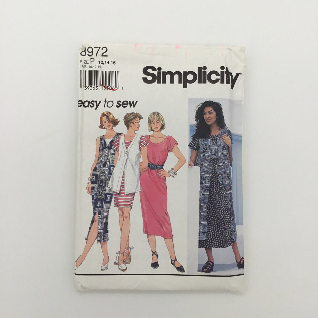 Simplicity 8972 (1994) Dress and Vest with Length Variations - Vintage Uncut Sewing Pattern