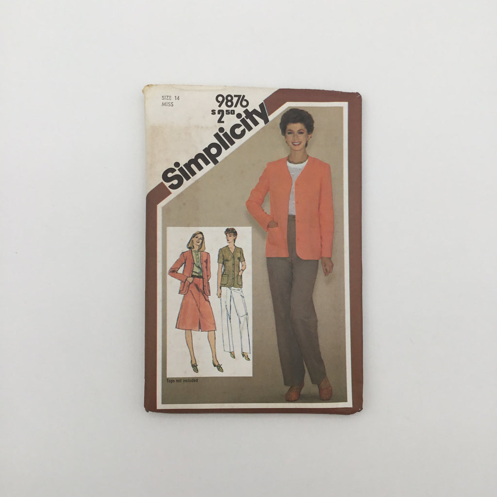 Simplicity 9876 (1980) Jacket, Skirt, and Pants - Vintage Uncut Sewing Pattern