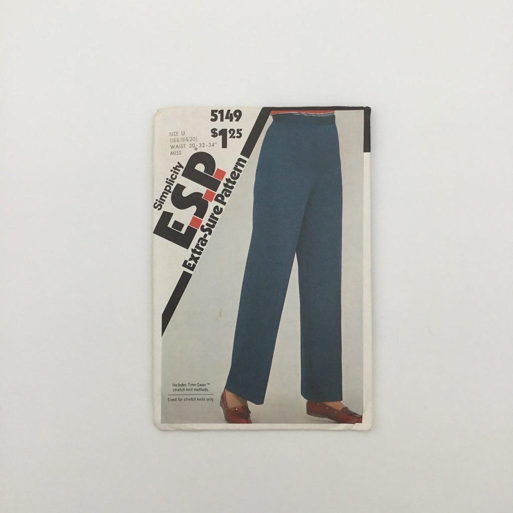 Simplicity 5149 (1981) Pants - Vintage Uncut Sewing Pattern