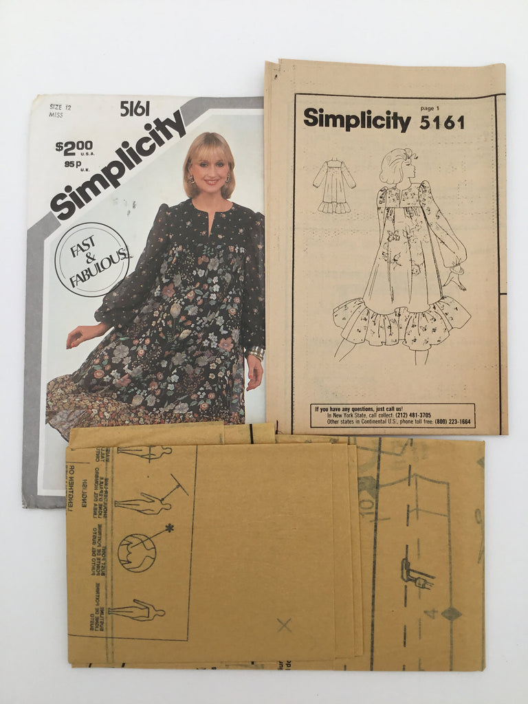 Simplicity 5161 (1981) Dress - Vintage Uncut Sewing Pattern