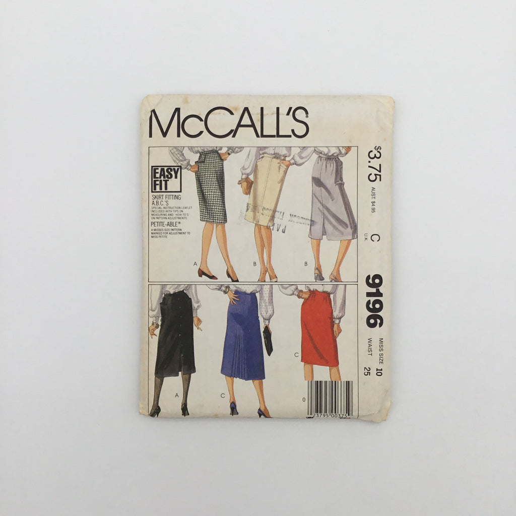 McCall's 9196 (1984) Skirts - Vintage Uncut Sewing Pattern