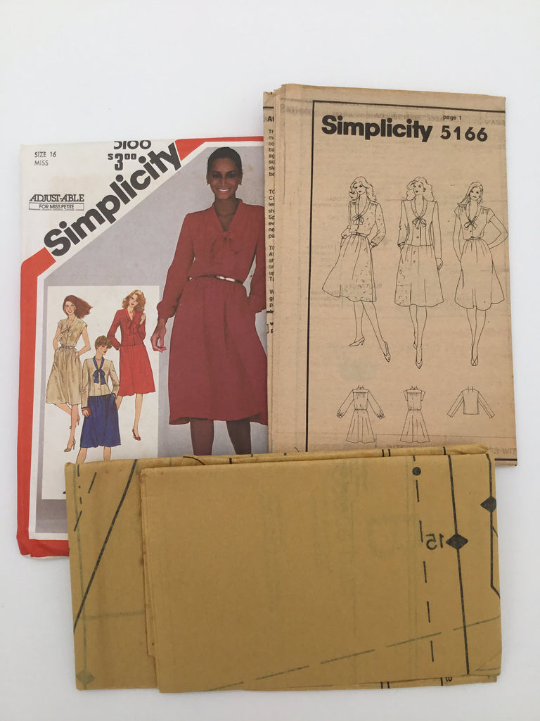 Simplicity 5166 (1981) Dress and Jacket - Vintage Uncut Sewing Pattern