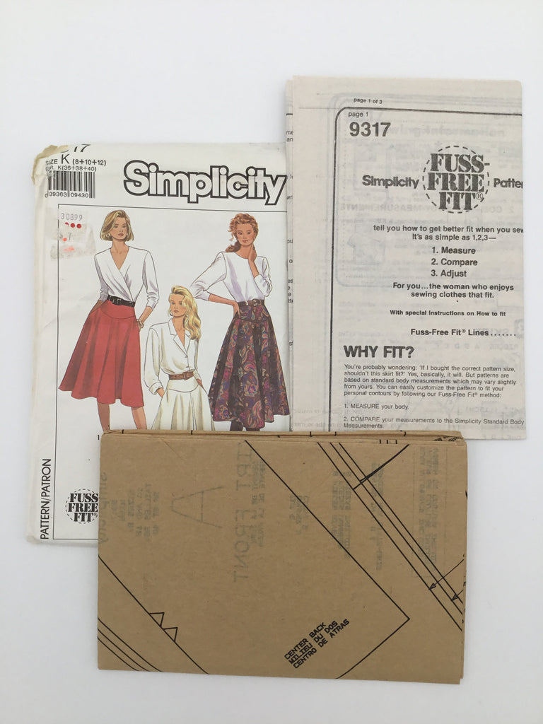 Simplicity 9317 (1989) Skirt with Length Variations - Vintage Uncut Sewing Pattern
