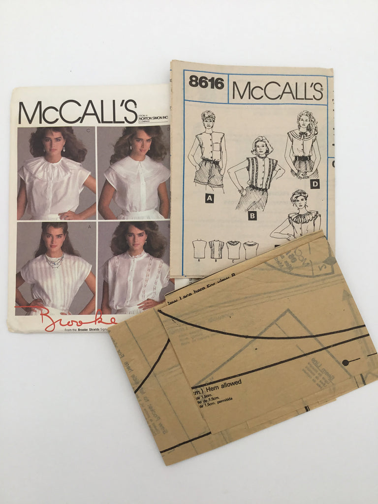 McCall's 8616 (1983) Tops with Collar Variations - Vintage Uncut Sewing Pattern