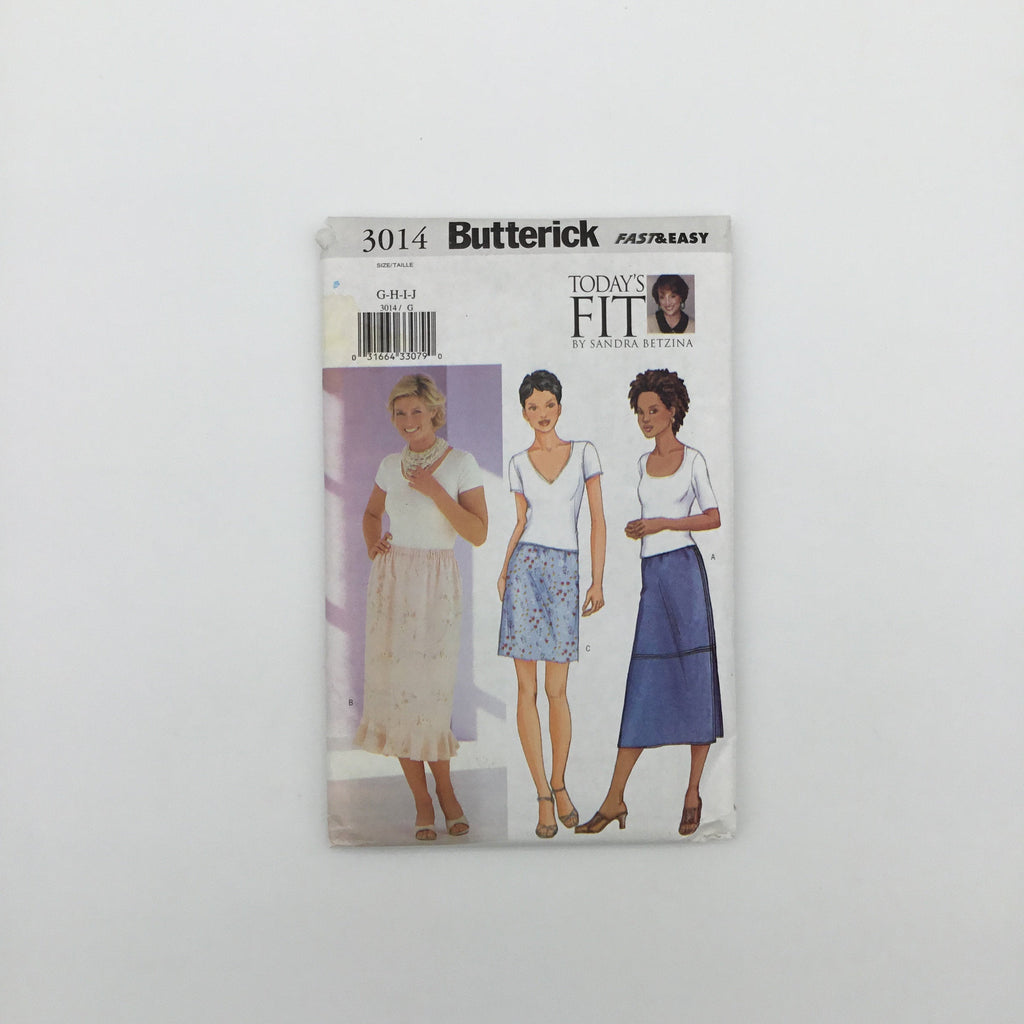 Butterick 3014 (2001) Skirt with Length and Hem Variations - Uncut Sewing Pattern
