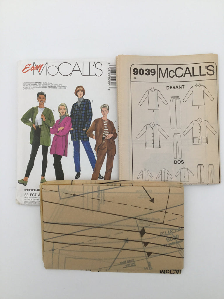 McCall's 9039 (1997) Cardigan, Top, Pants, and Leggings - Vintage Uncut Sewing Pattern