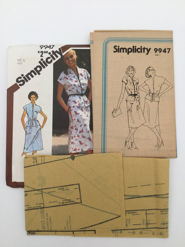 Simplicity 9947 (1981) Top and Skirt - Vintage Uncut Sewing Pattern