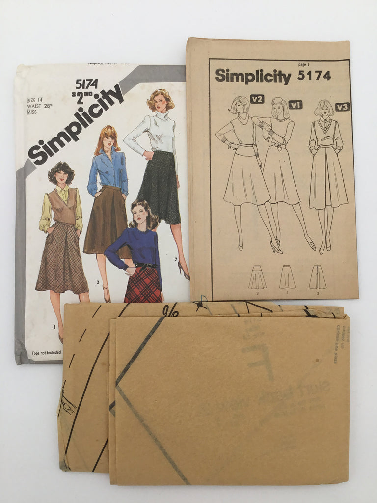 Simplicity 5174 (1981) Bias Skirts - Vintage Uncut Sewing Pattern